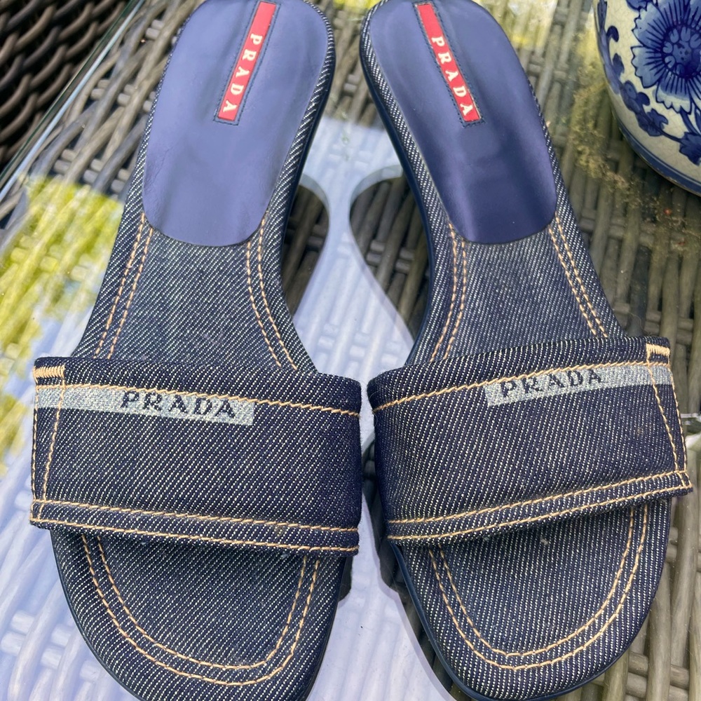 Prada Denim Mules